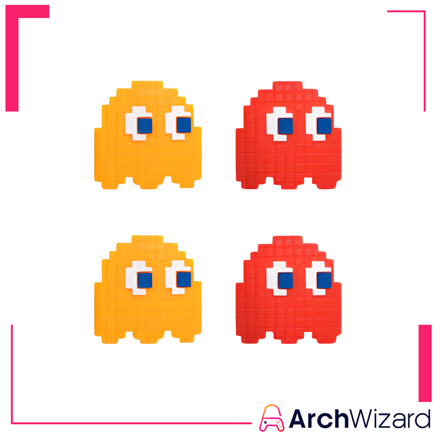 Akitomo Joy-Con Analog Cap 4 Pack Pac-Man Red Orange Theme for NS2 ( (1)