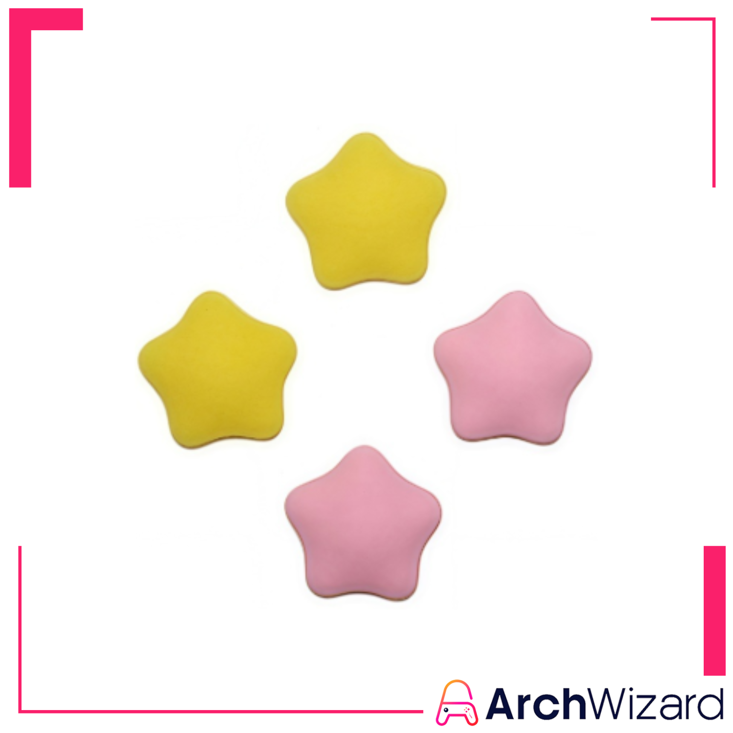 Akitomo Joy-Con Analog Cap 4 Pack Star Pink Yellow Theme for NS2 (Nint (1)