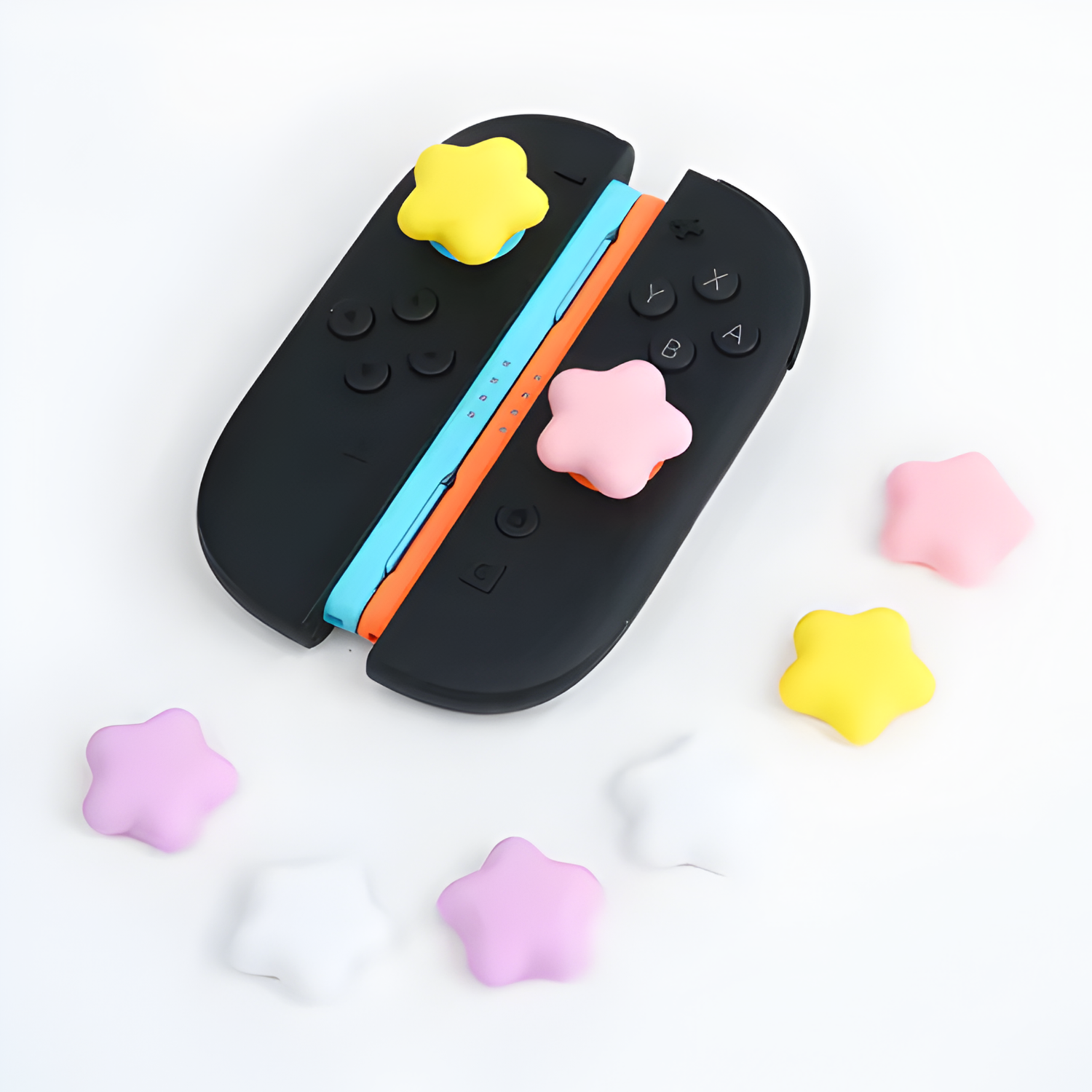 Akitomo Joy-Con Analog Cap 4 Pack Star Pink Yellow Theme for NS2 (Nint ( (4)