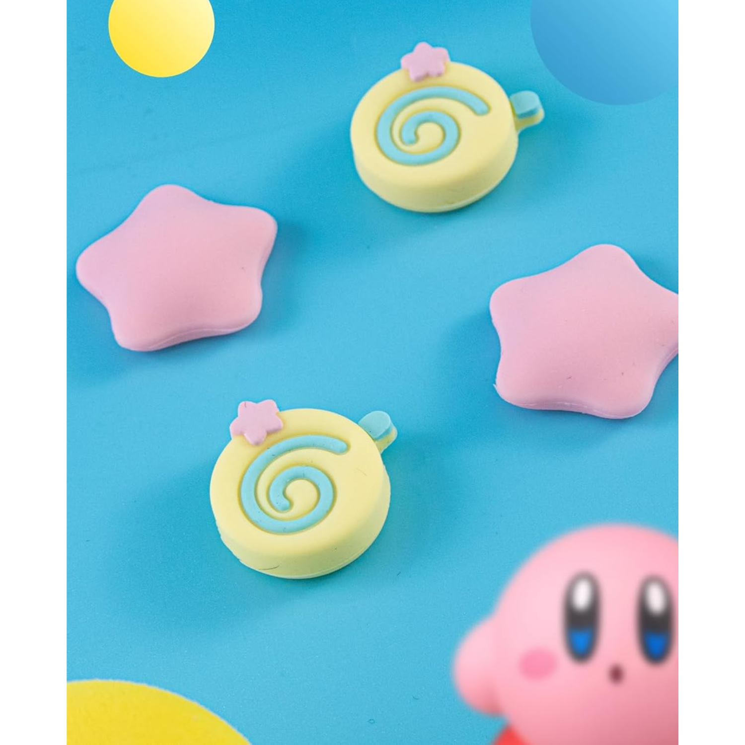 Akitomo Joy-Con Analog Cap 4 Pack Star & Lollipop Theme for NS2 (Ninten ( (3)