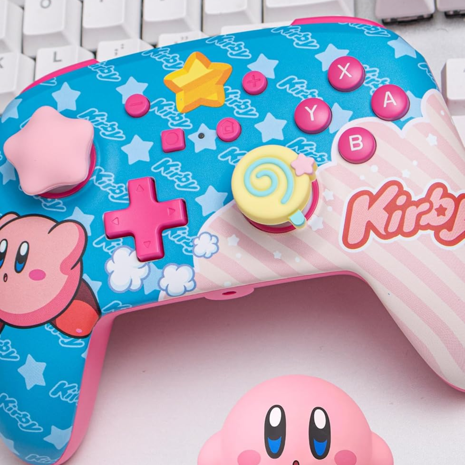 Akitomo Joy-Con Analog Cap 4 Pack Star & Lollipop Theme for NS2 (Ninten (