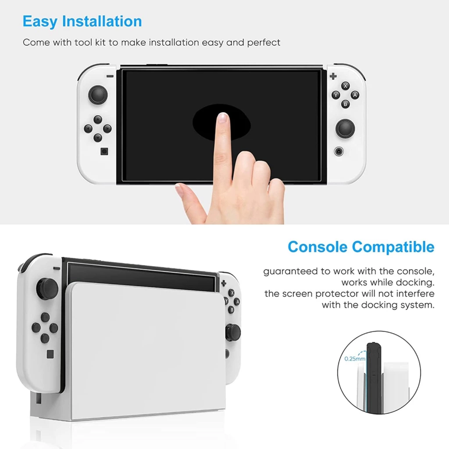 Corvus Knight Tempered Glass Screen Protector 1 for NS1 OLED (Nintendo ( (5)