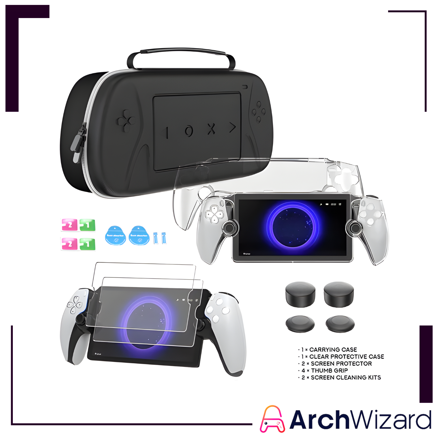 Corvus Knight Carrying Case Set Black for PlayStation Portal (PS Portal A (