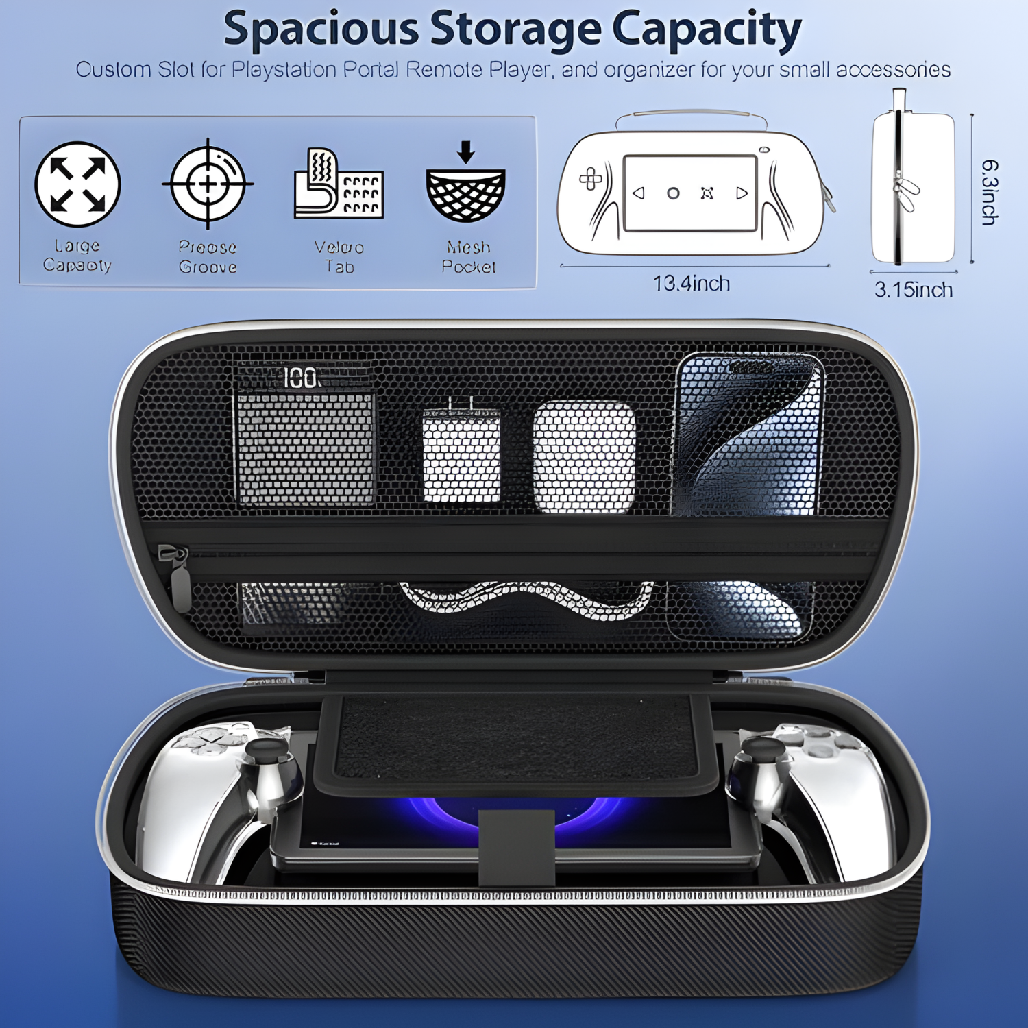 Corvus Knight Carrying Case Set Black for PlayStation Portal (PS Portal A ( (6)