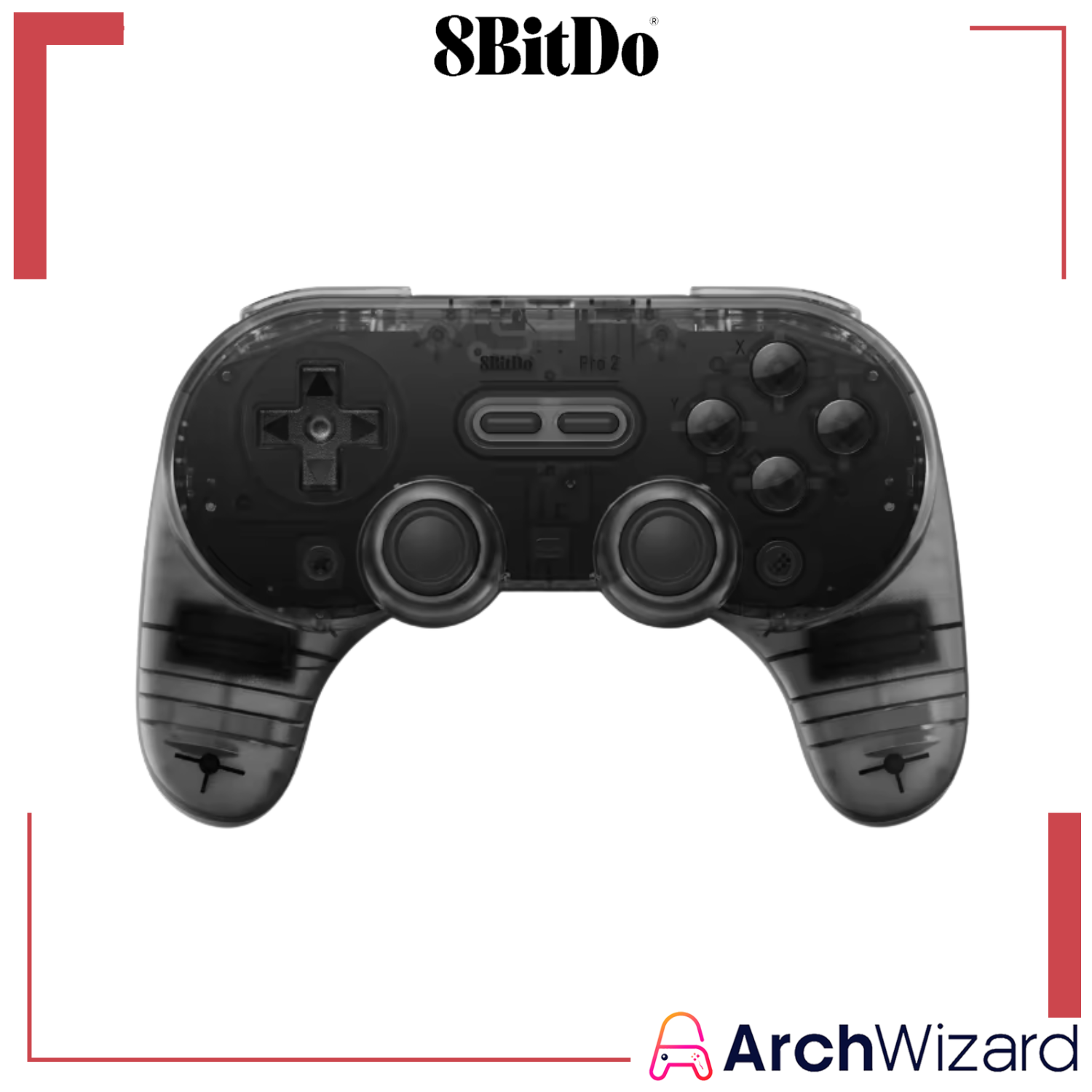 8Bitdo Pro 2 Bluetooth Gamepad Transparent Black Cover