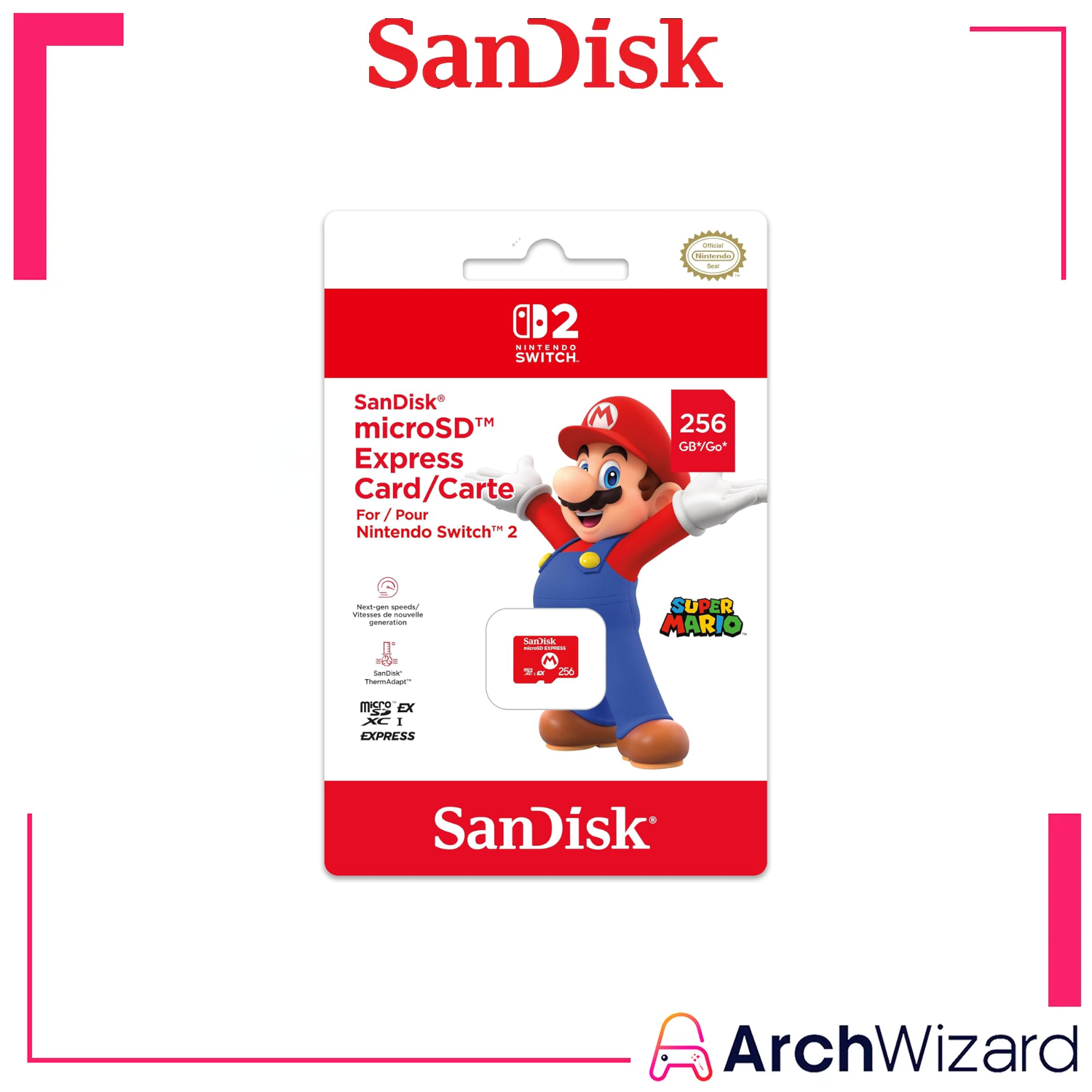 SanDisk x Nintendo Express microSD card 256GB Super Mario Edition for Nintendo Switch 2 Cover