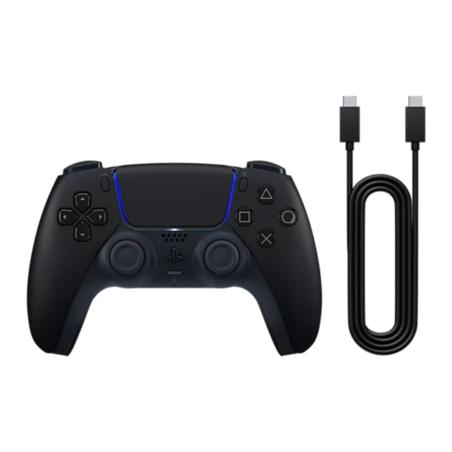PlayStation 5 Midnight Black Dualsense Controller With USB Cable for PC and P (