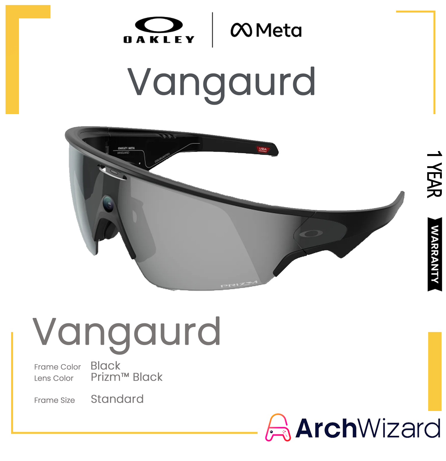 Meta Oakley Vangaurd Standard Black (Prizm Black)