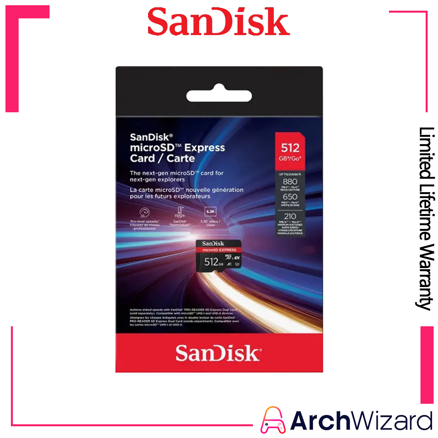 Sandisk MicroSD Express 512GB Limited Lifetime Warranty