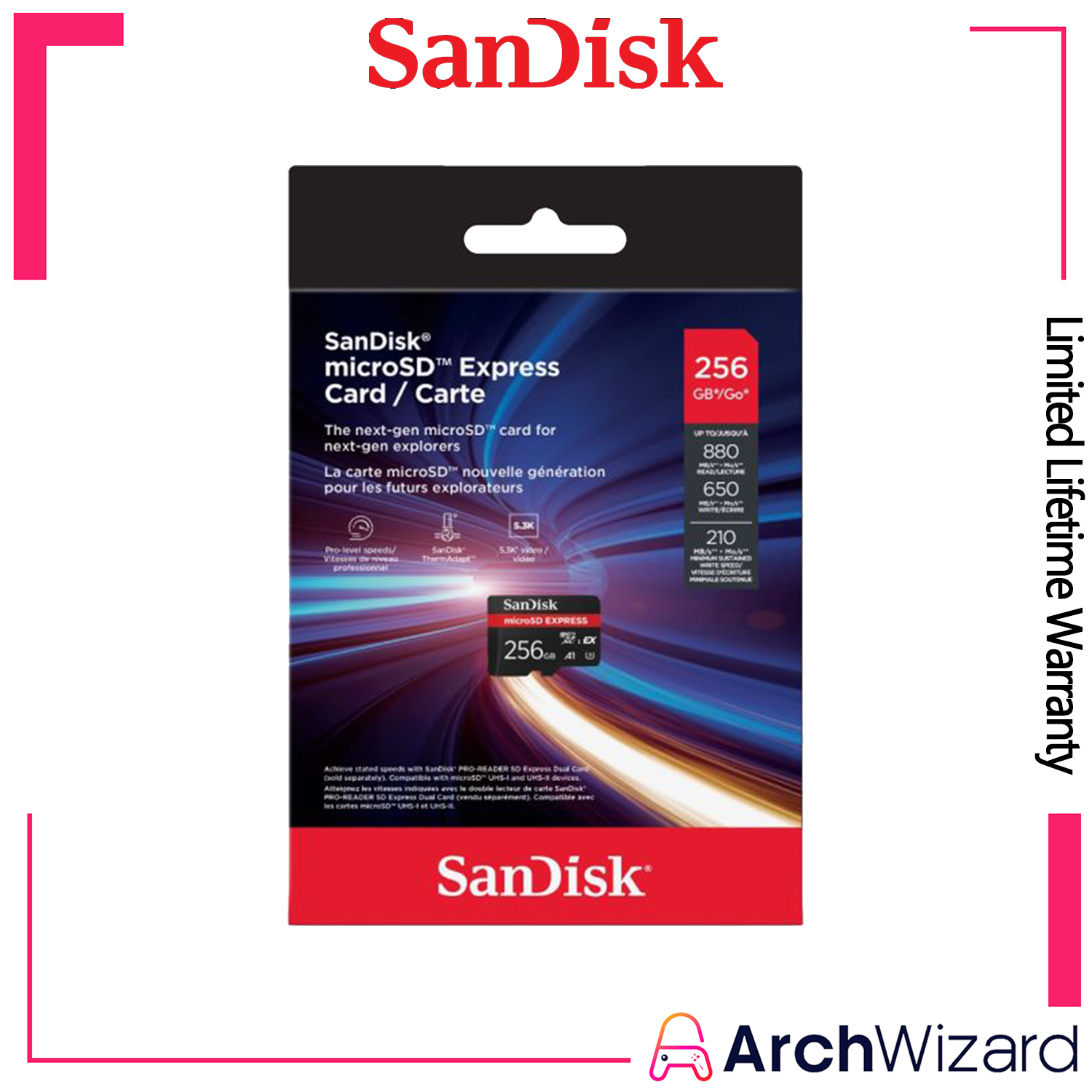 Sandisk MicroSD Express 256GB Limited Lifetime Warranty