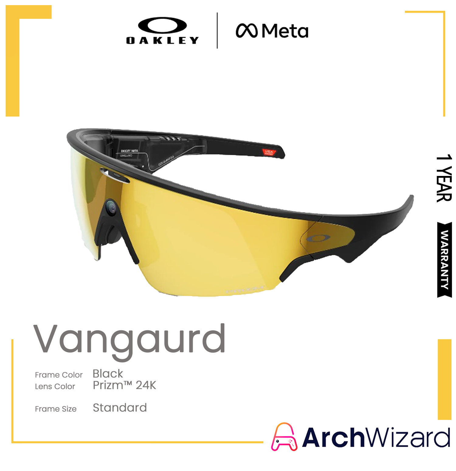 Meta Oakley Vangaurd Standard Black (Prizm 24K)