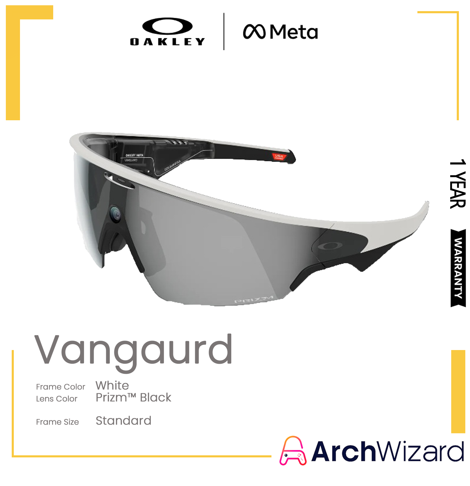 Meta Oakley Vangaurd Standard White (Prizm Black)