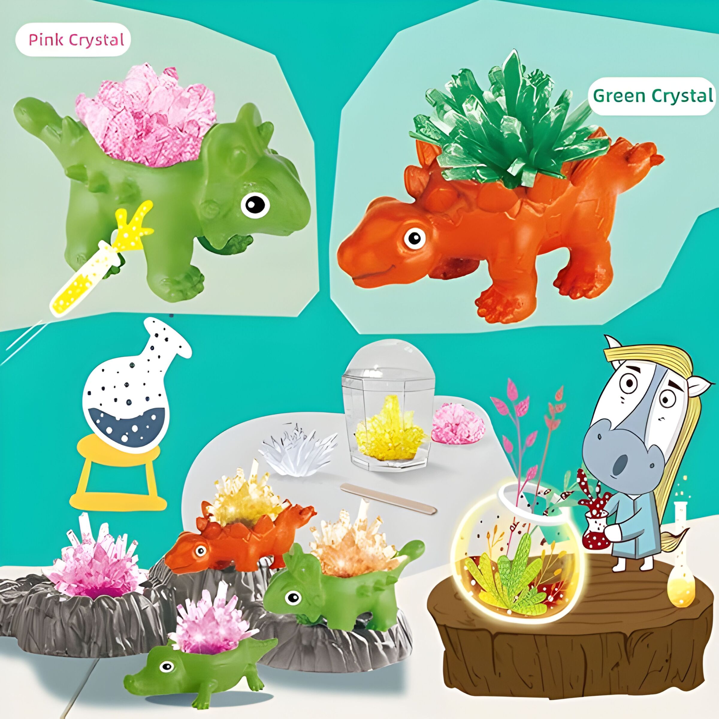 Science Horse STEM Dinosaur Crystal Experiments - Educational Toy (Toys & Board Games) QH123625 (3)