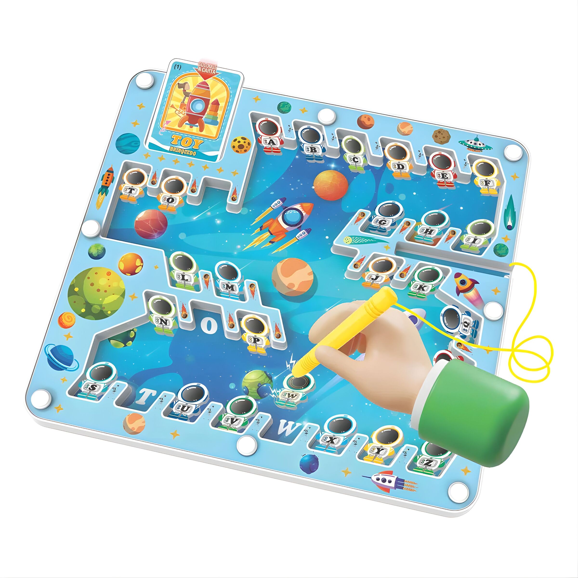 TELSCH Magnetic Maze Tracing Board Space Theme - Early Learning Education (1)