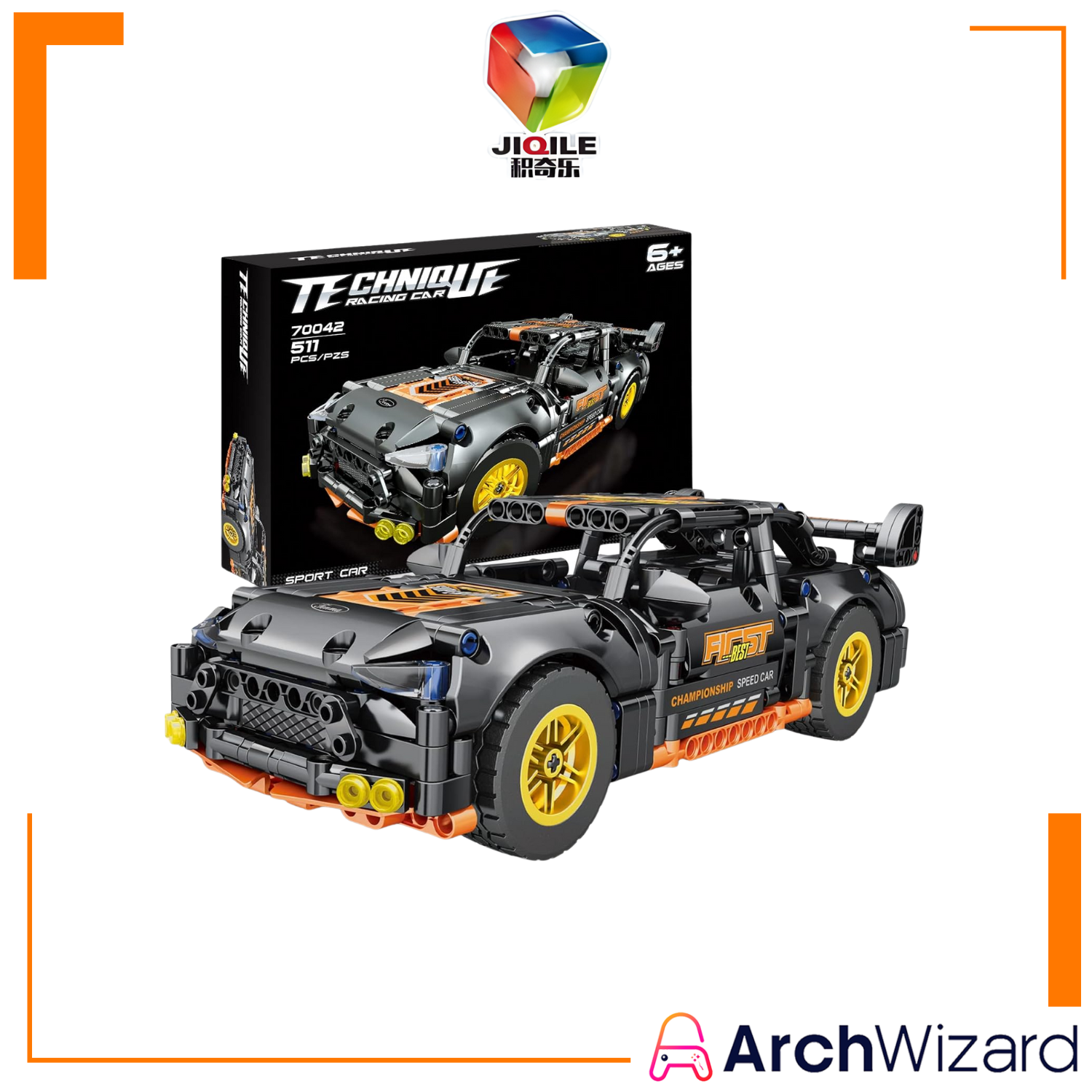 JIQLE Building Blocks Pullback Car Ford Mustang (Toys & Board Games) QH160228 (3)