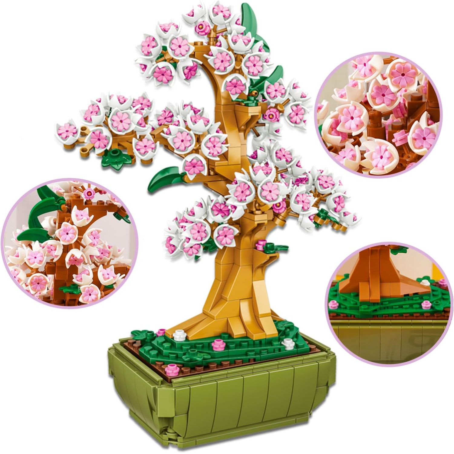 ZB Building Blocks Flower Pot Cherry Blossom (Toys & Board Games) QH190060 (2)