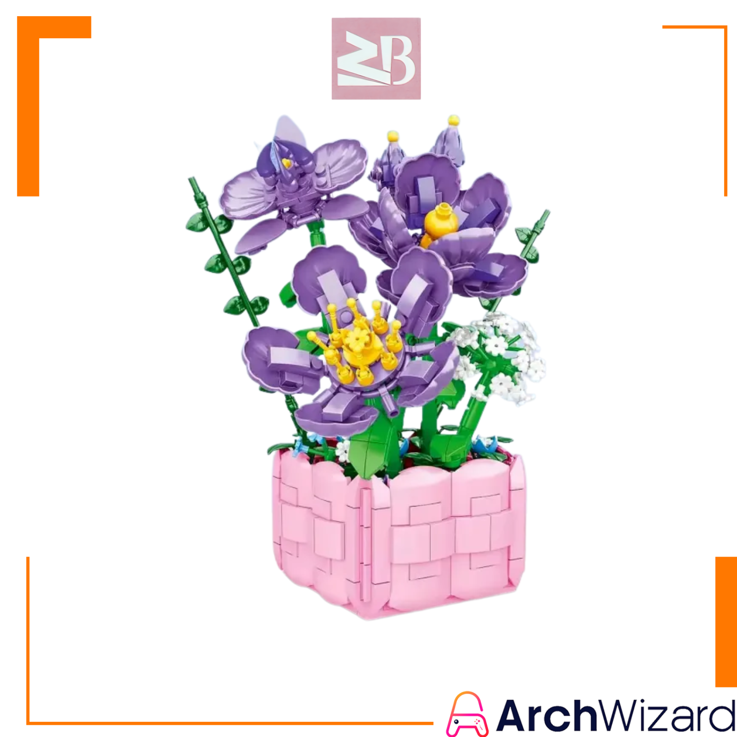 ZB Building Blocks Flower Pot Violet (Toys & Board Games) QH190062 (1)