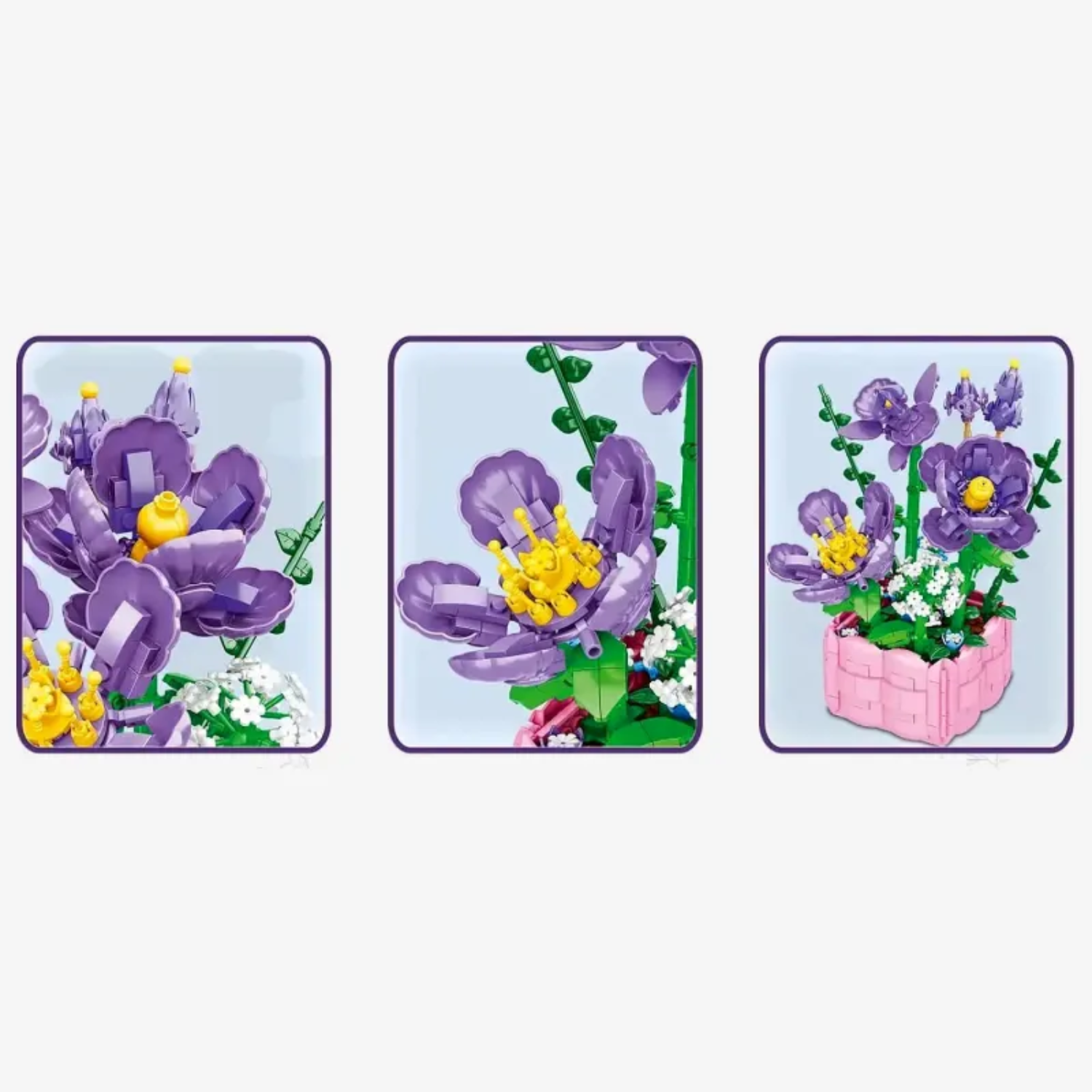 ZB Building Blocks Flower Pot Violet (Toys & Board Games) QH190062 (3)