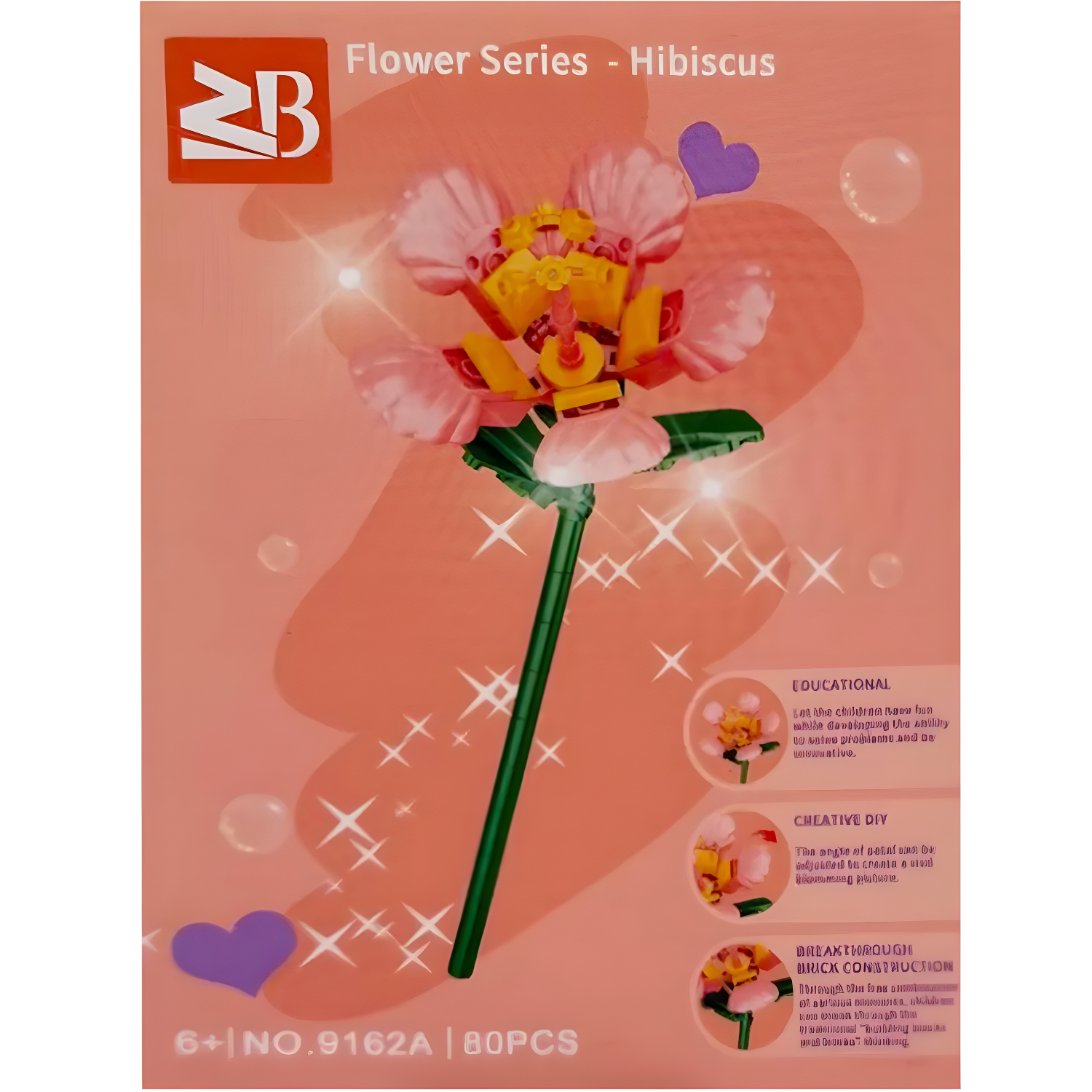 ZB Build Blocks Small Flower Series Hibiscus (Toys & Board Games) QH028816