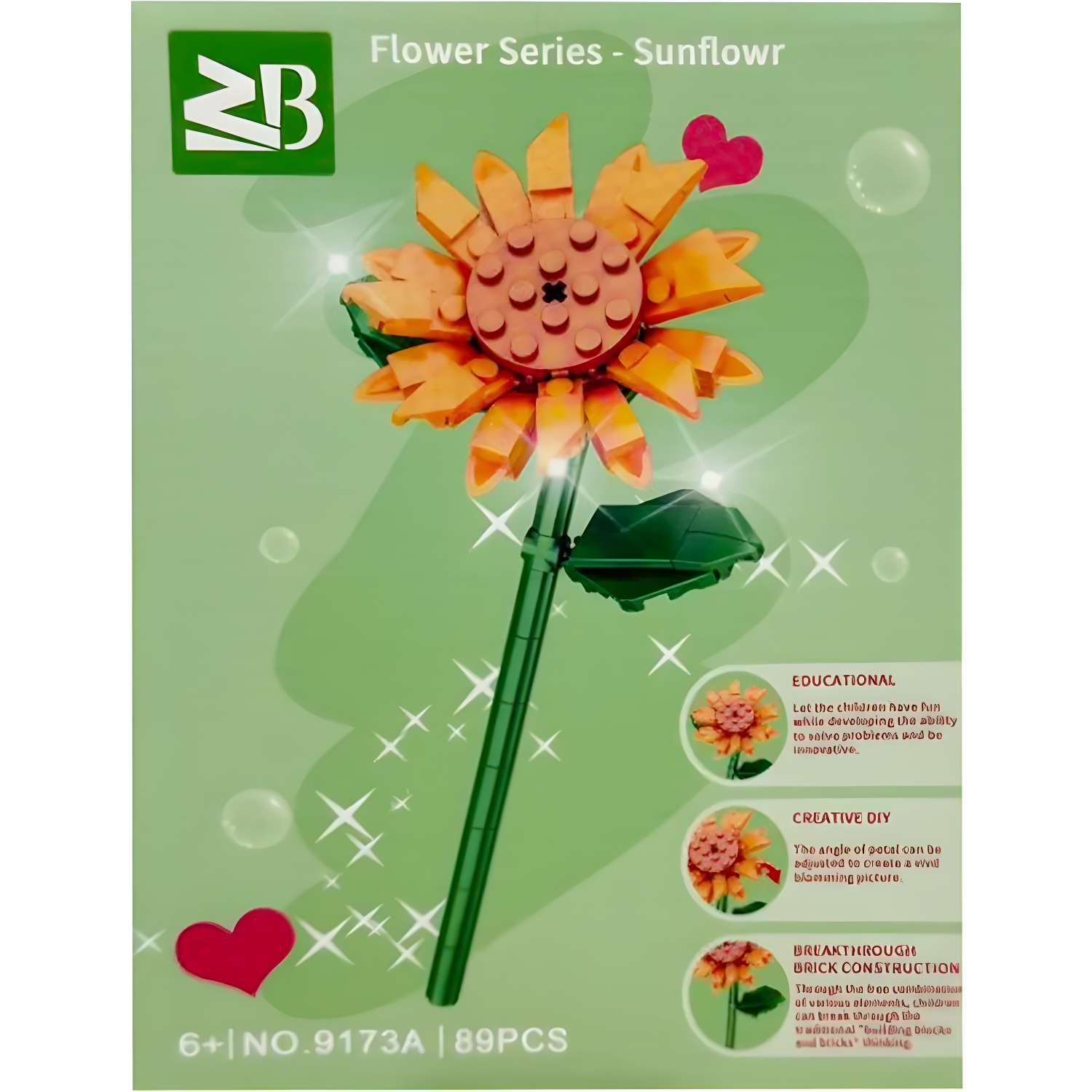ZB Build Blocks Small Flower Series Sunflower (Toys & Board Games) QH028817