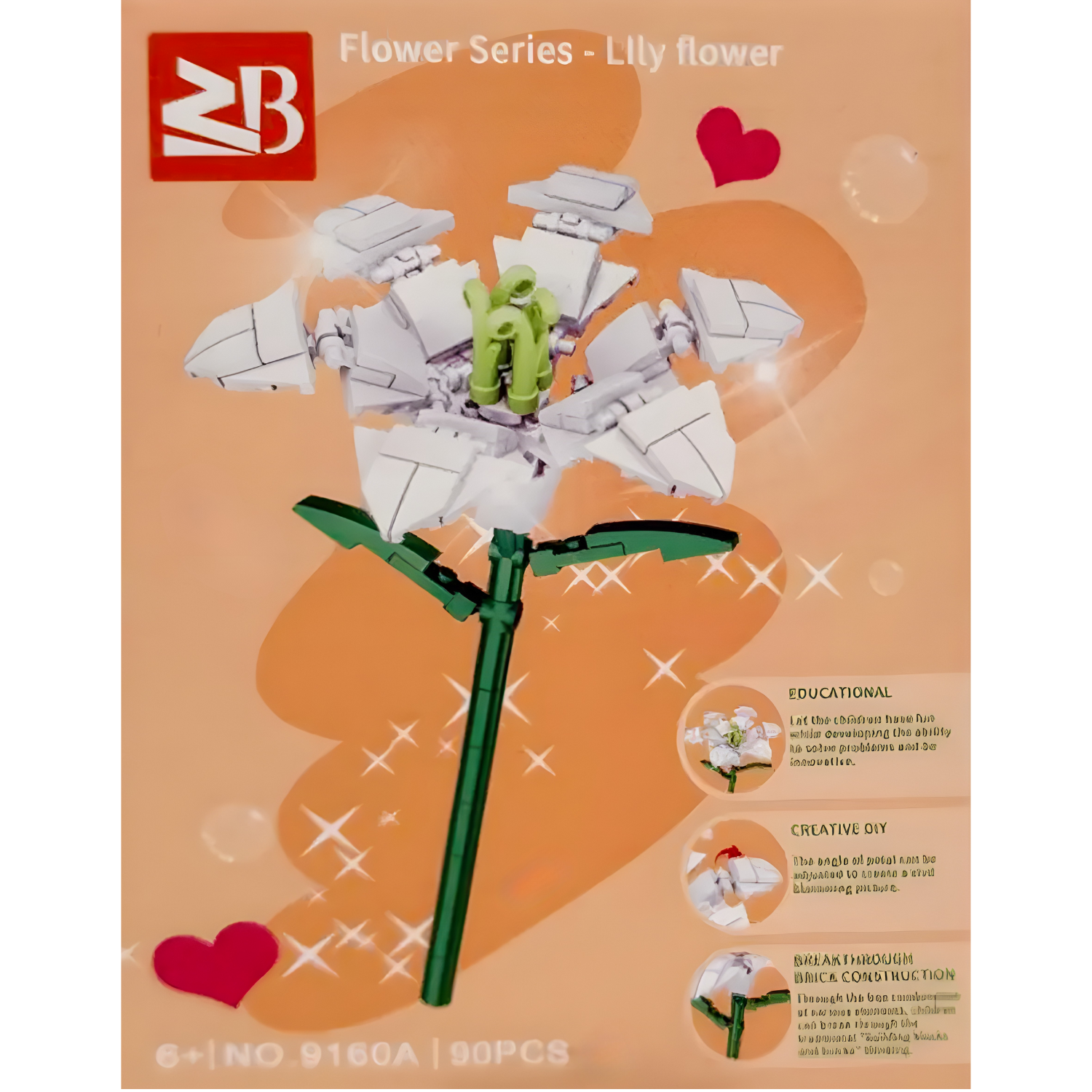 ZB Build Blocks Small Flower Series Lily (Toys & Board Games) QH028795