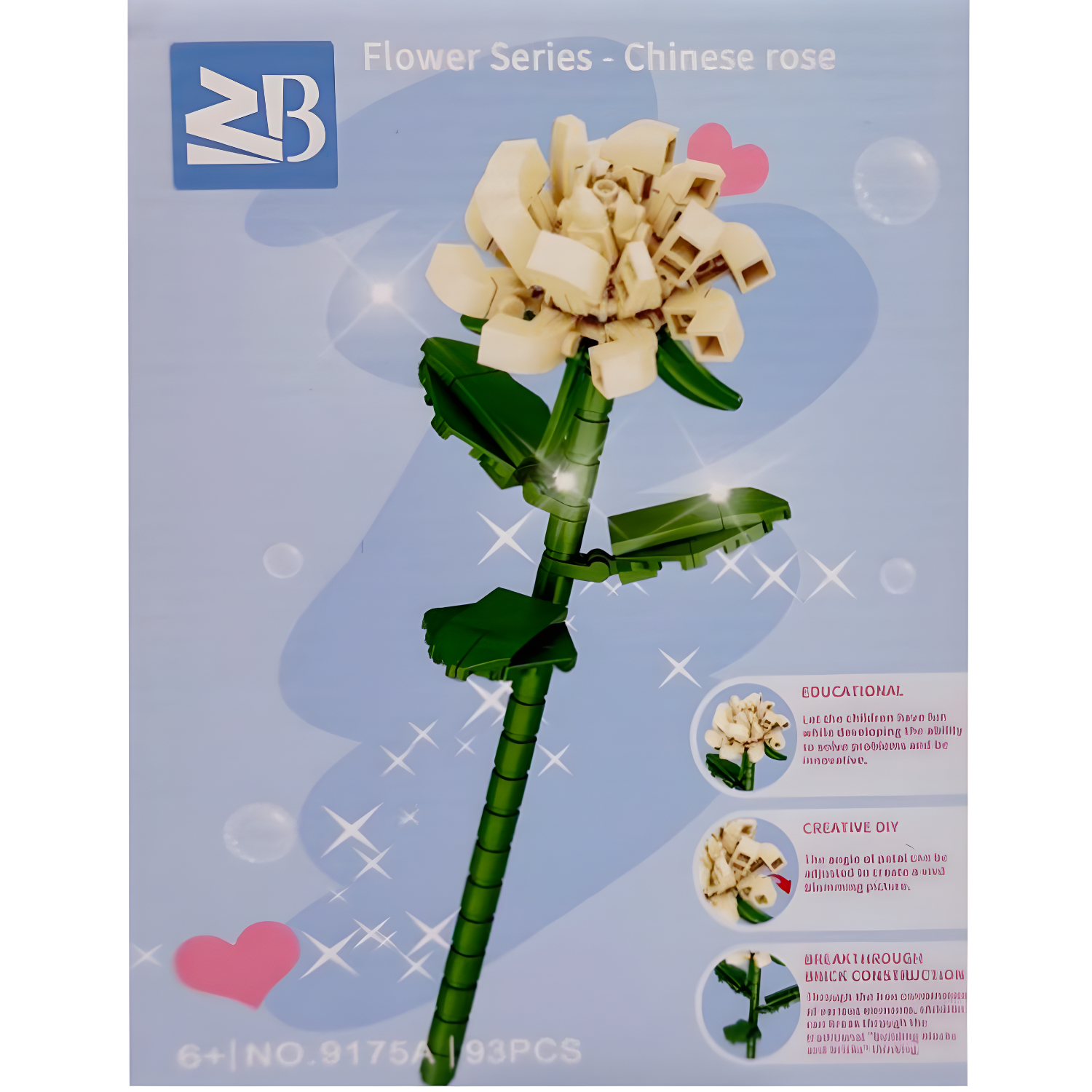 ZB Build Blocks Small Flower Series Chinese Rose (Toys & Board Games) QH028802