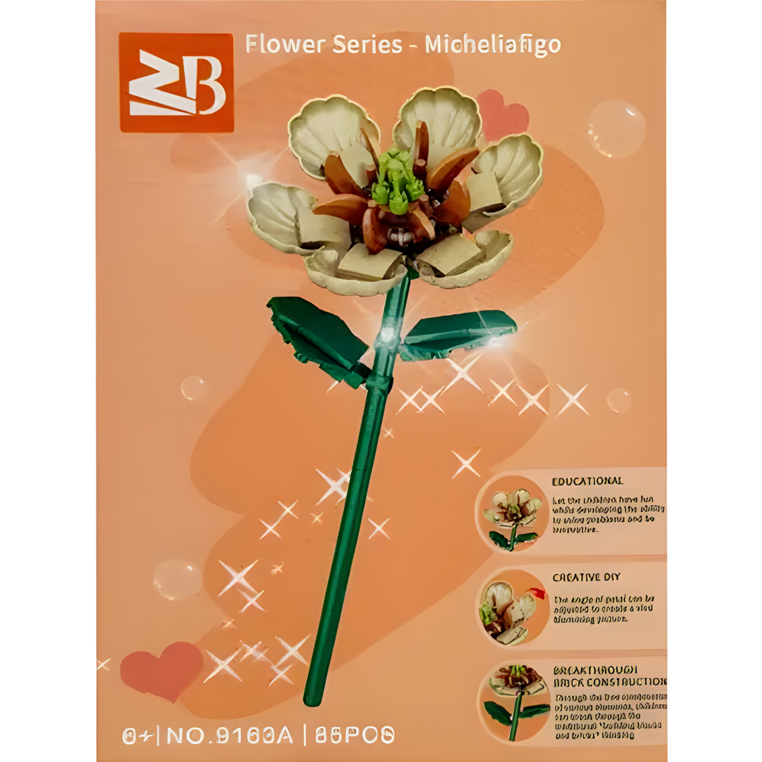 ZB Build Blocks Small Flower Series Michelia figo (Toys & Board Games) QH028809