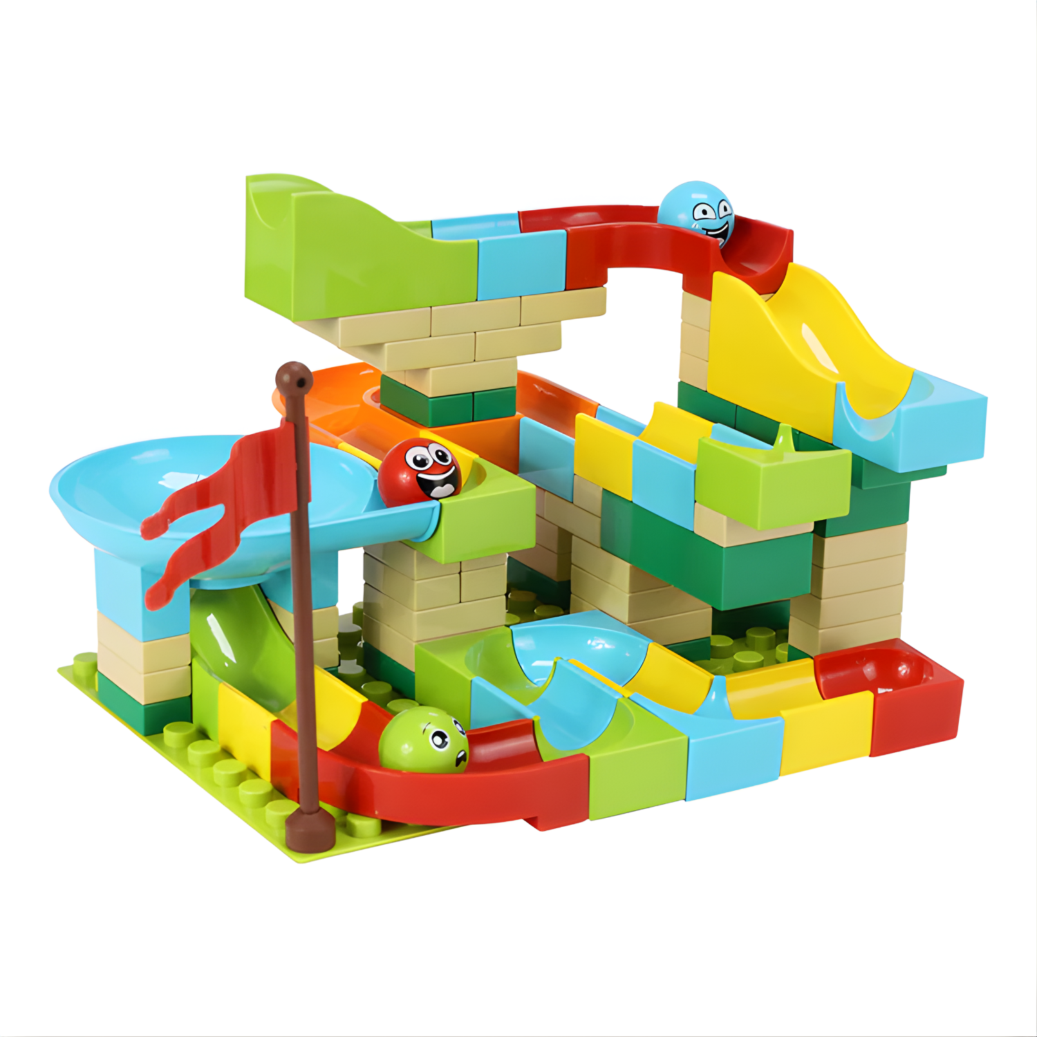 Vera Large Building Blocks Set - Rolling Ball Obstacle Course 88 Pcs Educational Toy (Toys  ( (4)