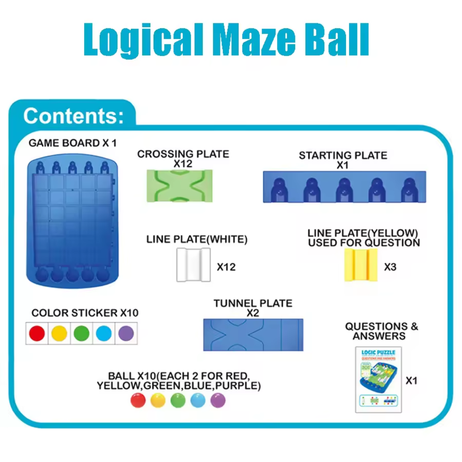 YUEQITOYS Logic Puzzle Game - 60 Challenges with 6 Levels Brain Teaser Educational Toy (T ( (7)