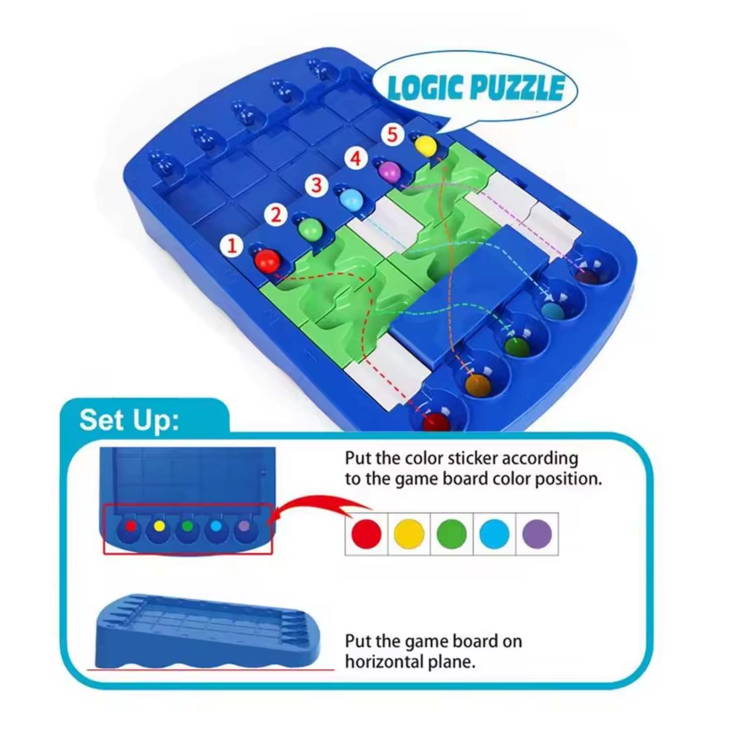 YUEQITOYS Logic Puzzle Game - 60 Challenges with 6 Levels Brain Teaser Educational Toy (T ( (6)