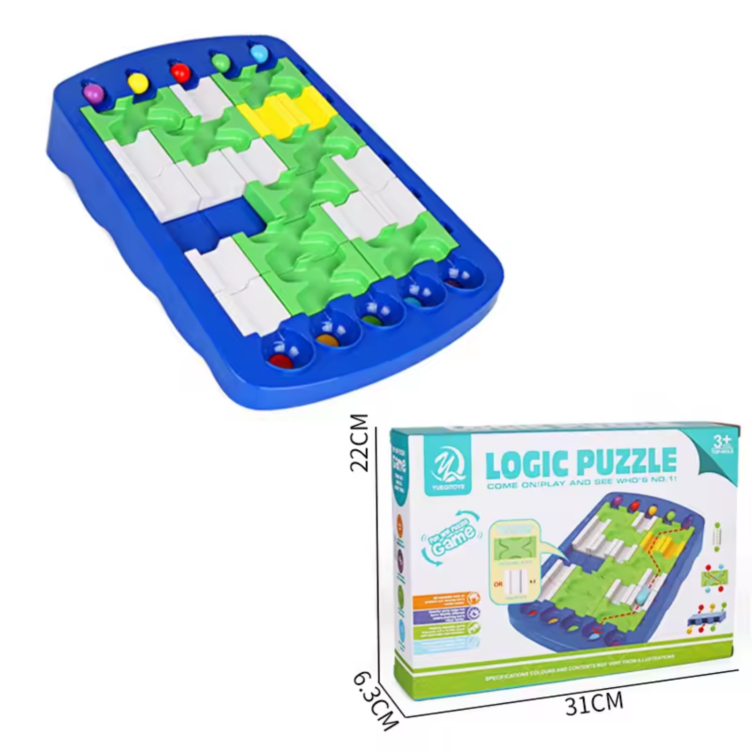 YUEQITOYS Logic Puzzle Game - 60 Challenges with 6 Levels Brain Teaser Educational Toy (T ( (8)