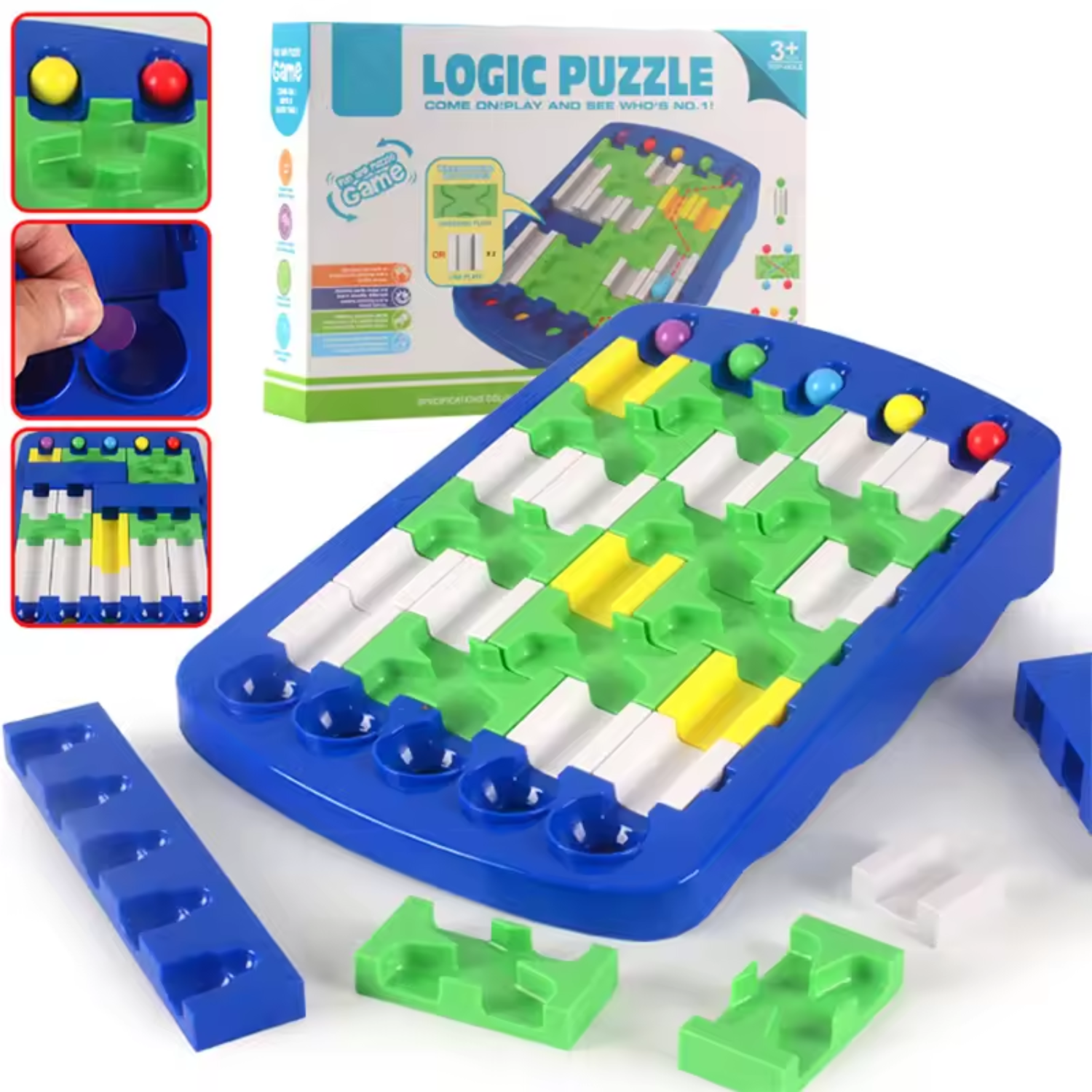 YUEQITOYS Logic Puzzle Game - 60 Challenges with 6 Levels Brain Teaser Educational Toy (T ( (3)