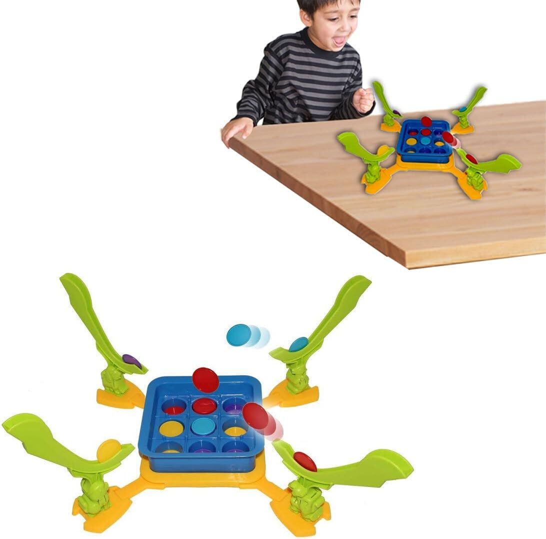 YUEQITOYS Triple Loop Game - Fast-Paced Tic Tac Stack Action Game 2-4 Players Educ ( (8)