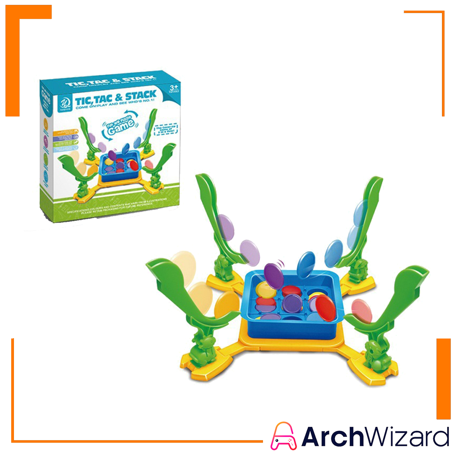 YUEQITOYS Triple Loop Game - Fast-Paced Tic Tac Stack Action Game 2-4 Players Educ (1)