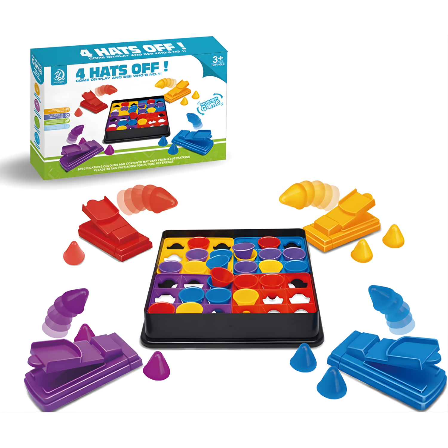 YUEQITOYS Four Player Hat Toss Game - 4 Players Educational Toy (Toys & Board Games) QH110308 (4)