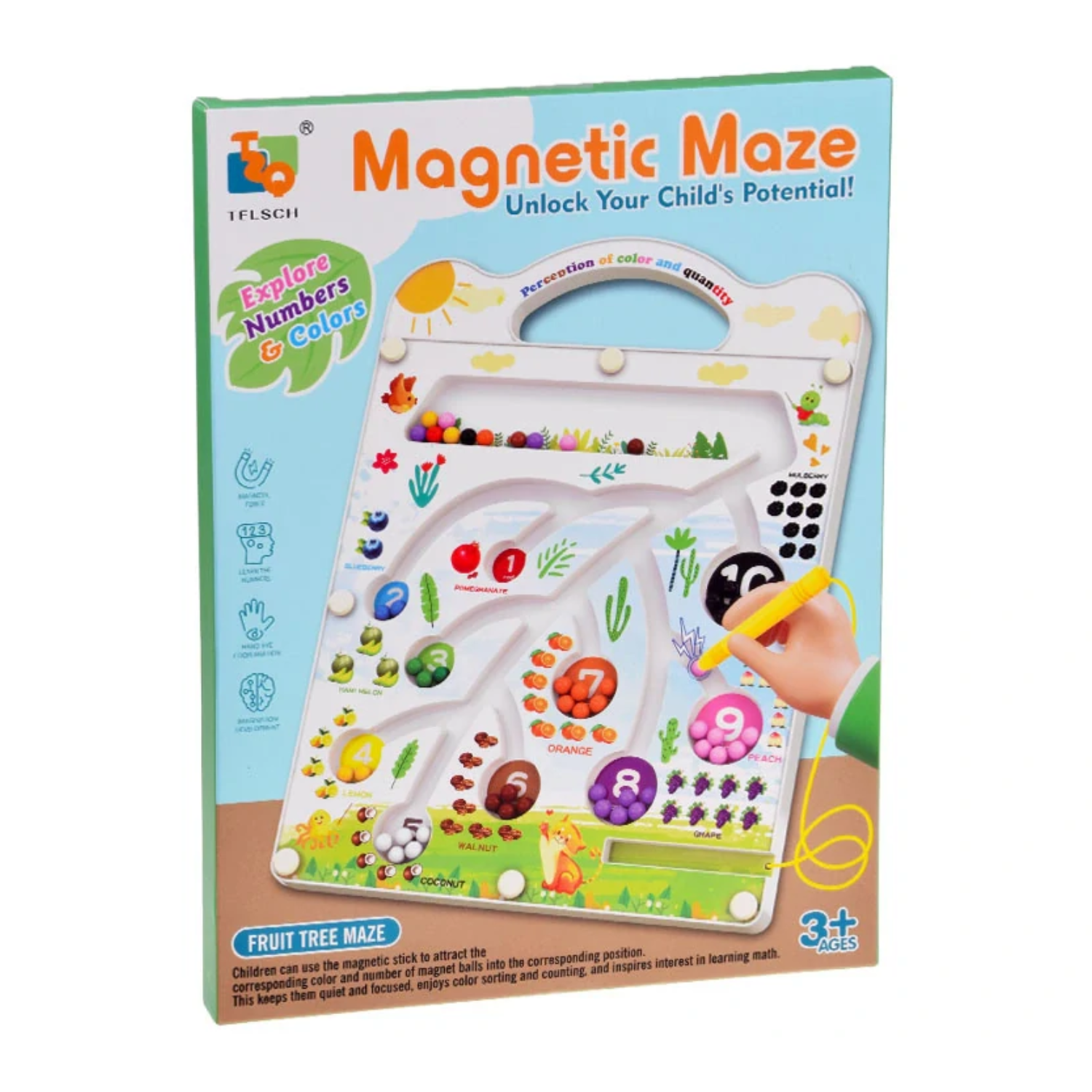 TELSCH Magnetic Maze Tracing Board Fruit Theme - Early Learning Education ( (7)
