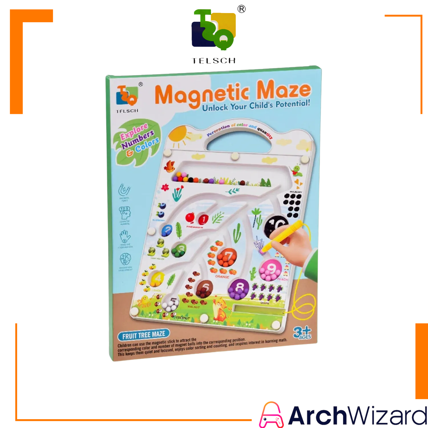 TELSCH Magnetic Maze Tracing Board Fruit Theme - Early Learning Education