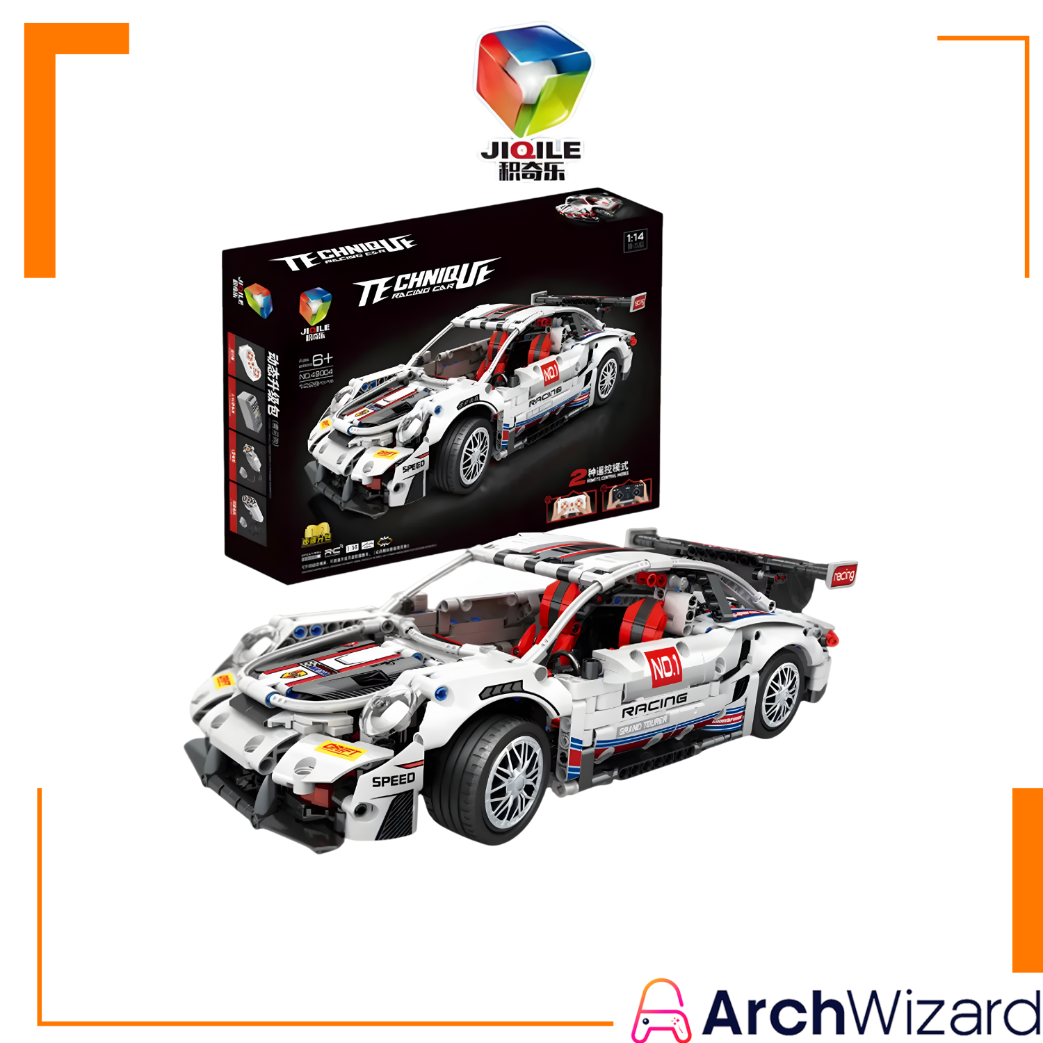 JIQILE Building Blocks Remote Control Car Nissan GTR (Toys & Board Games) QH180718