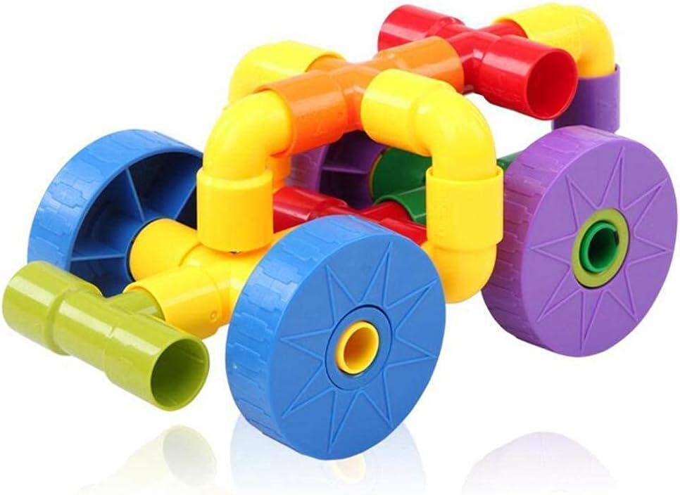 Vera DIY Pipe Building Blocks Set - 56 Pcs Creative Construction Toy for Kids Educ ( (4)