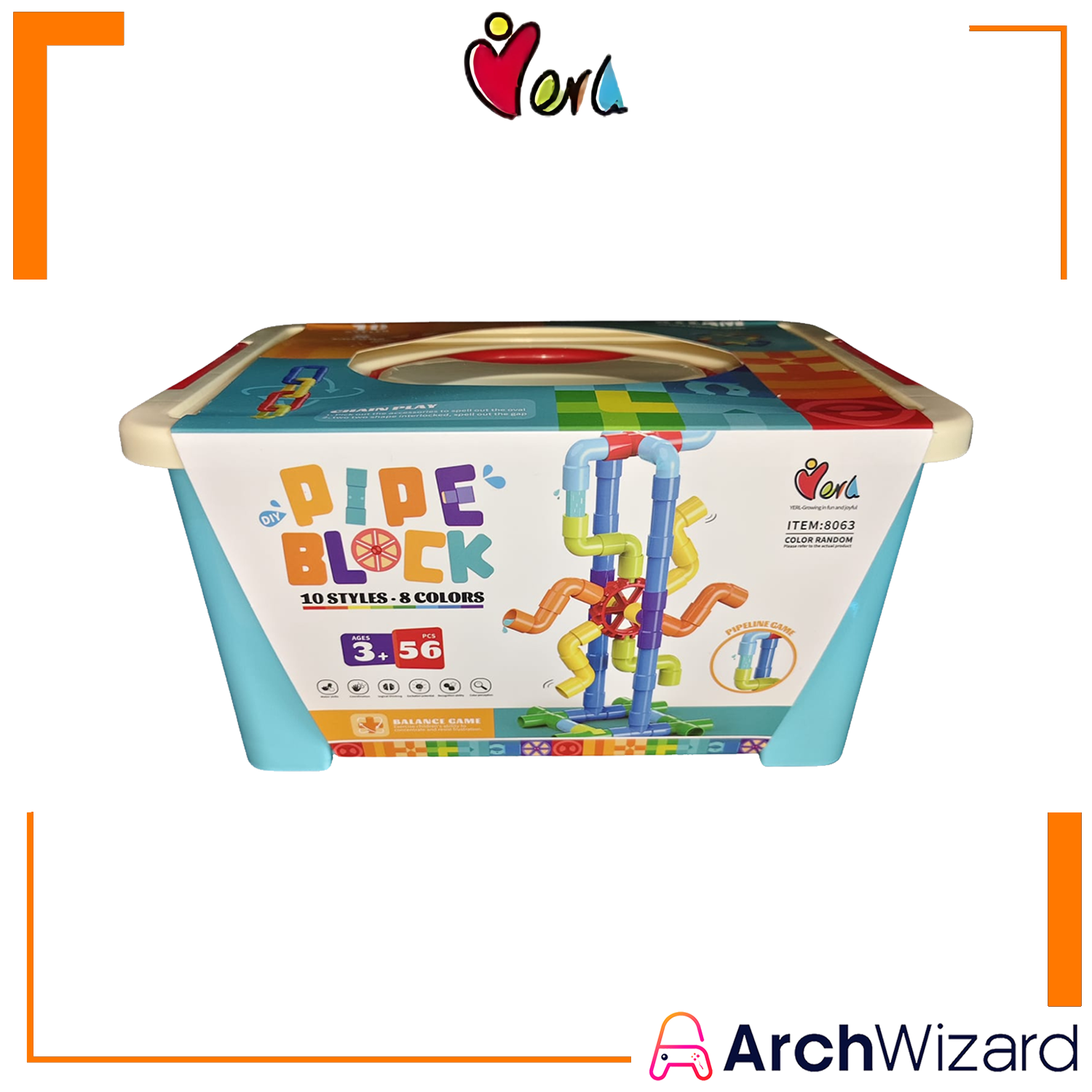 Vera DIY Pipe Building Blocks Set - 56 Pcs Creative Construction Toy for Kids Educ (1)