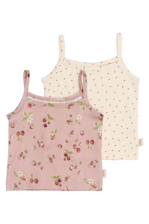 PP0164 - PPStar Girls Undershirt 2-pack - Misty Rose Strawberry AOP - Extra 0