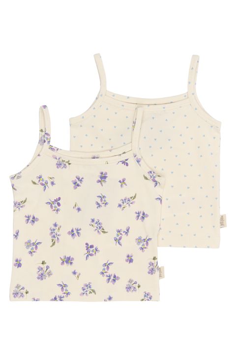 PP0164 - PPStar Girls Undershirt 2-pack - Eggnog Viola AOP - Extra 0