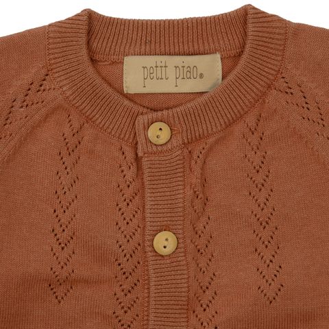 Cardigan Knit Pattern COPPER BROWN 2