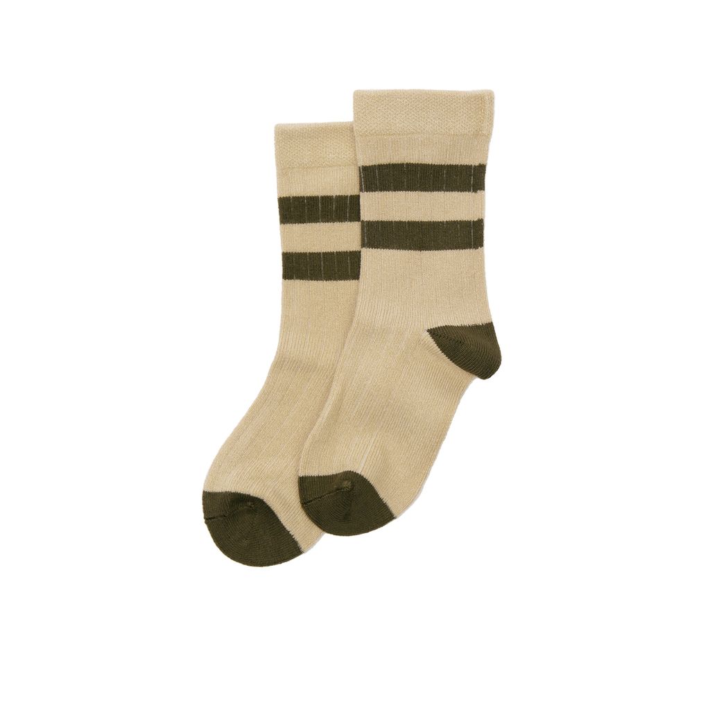 MiniPop® Bamboo Socks Sport Offwhite-Olive Green