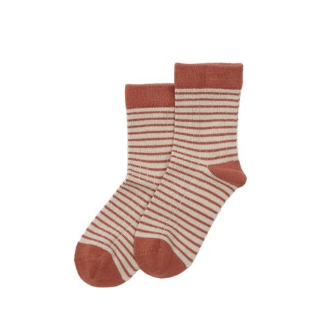 MiniPop® Bamboo Socks Thin Stripe Copper Brown-Offwhite