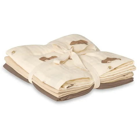 Bora muslin cloth 3-pack Bees and bears