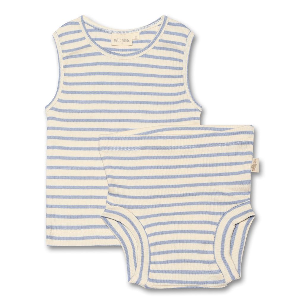 PP311 - Underwear Set Modal Striped - Spring Blue - Extra 0