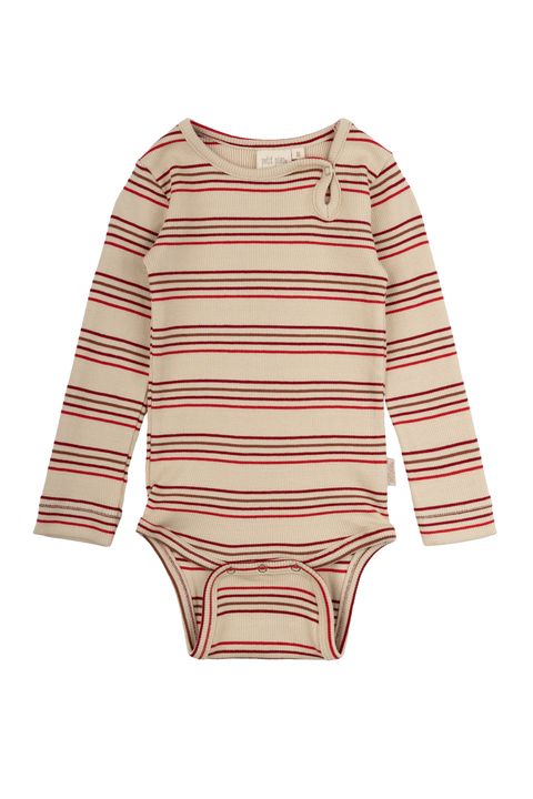 PP331 - Body L-S Modal Multi Striped - Chili pepper multi stripe - Extra 0