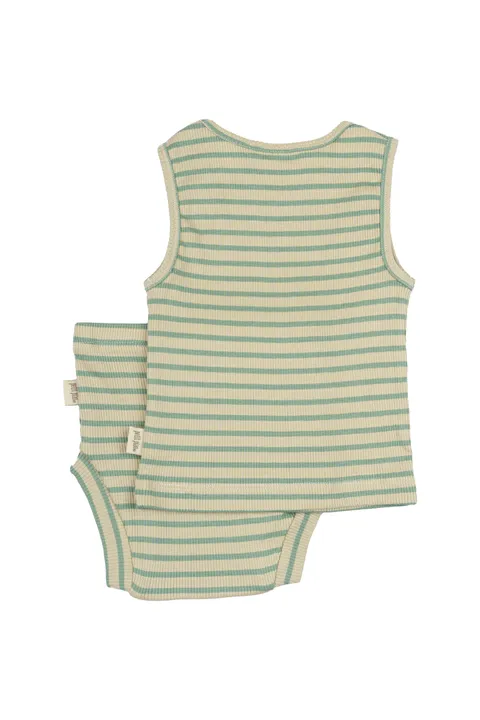 PP311 - Underwear Set Modal Striped - Granite Green-Dark Off White - Extra 1