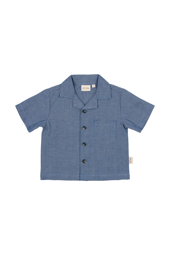 PP808 - Shirt S-S Pocket Woven - Denim Blue - Main